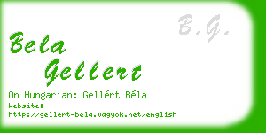 bela gellert business card